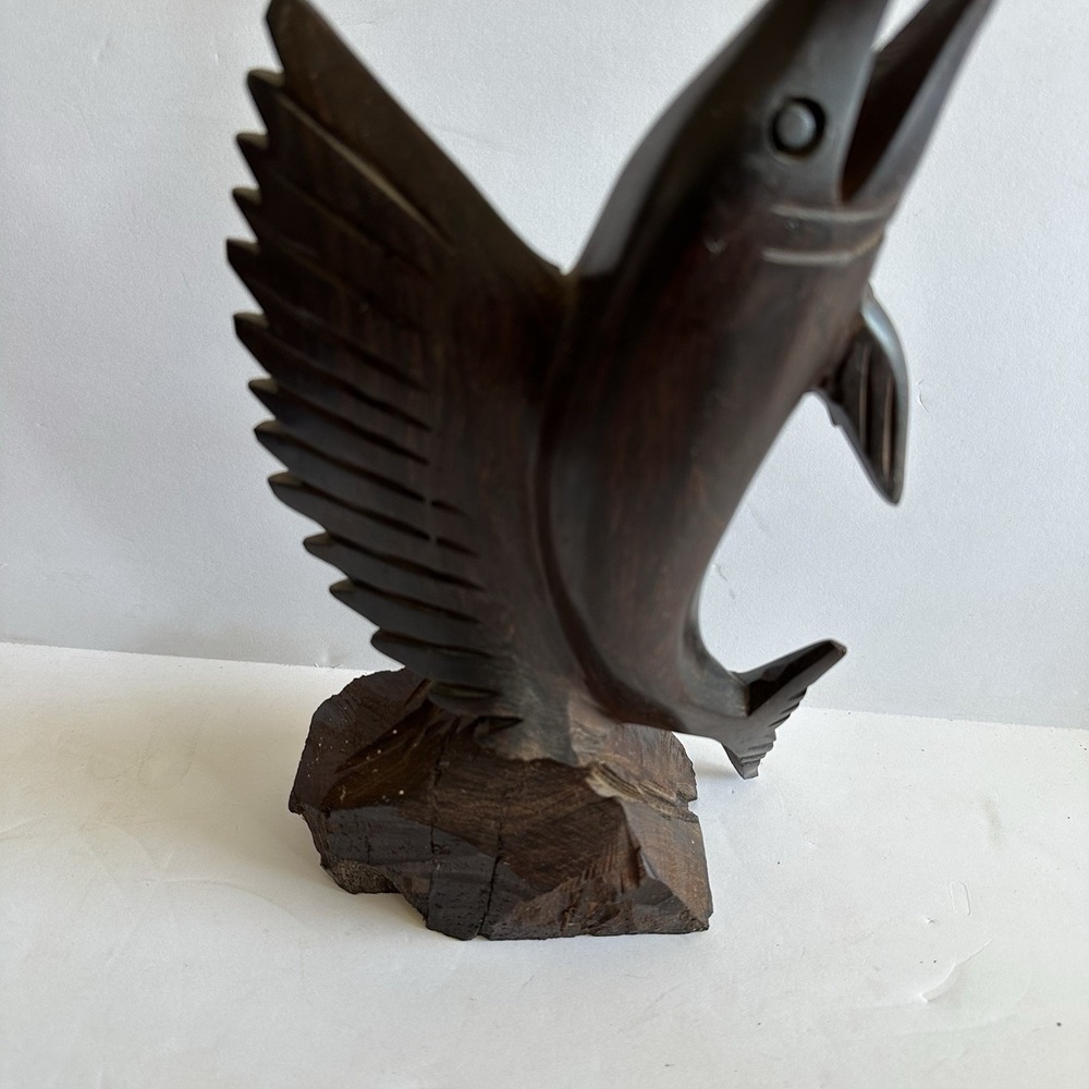 Vintage 12" Sword Fish Sailfish Large Ironwood Statue‎ Sculpture - Picture 3 of 6